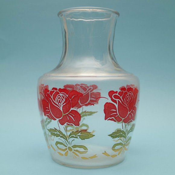 Anchor Hocking Vintage Rose Pattern Glass Juice Pitcher Carafe, 1.5L Pitcher - Picture 2 of 3